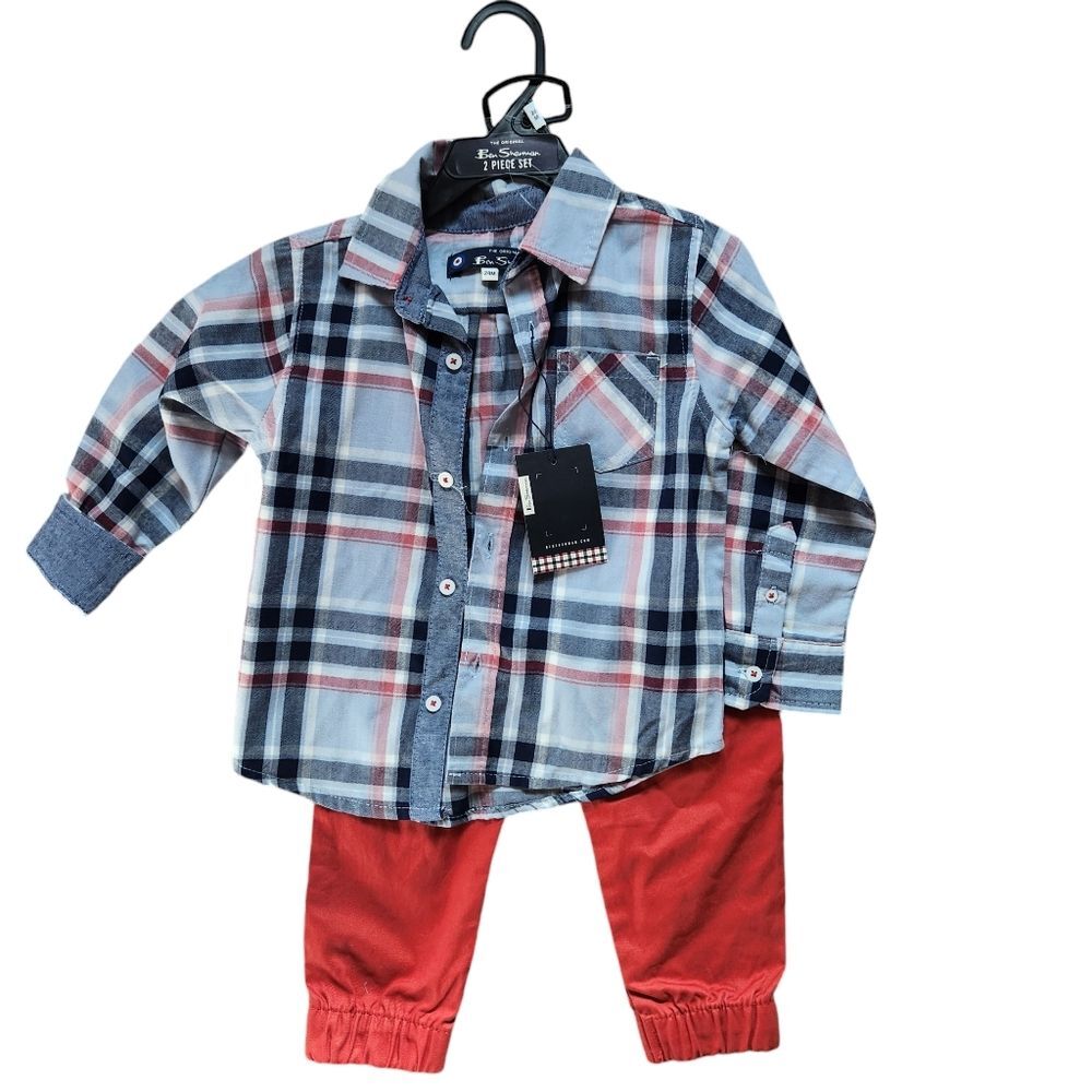 Ben Sherman 2-piece Boys Long Sleeved Shirt and Pants Set Size 24 months NWT